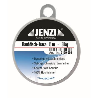 JENZI Raubfisch-Trace, feingeflochtenes Dyneema, 8 Kg, 5 m von JENZI