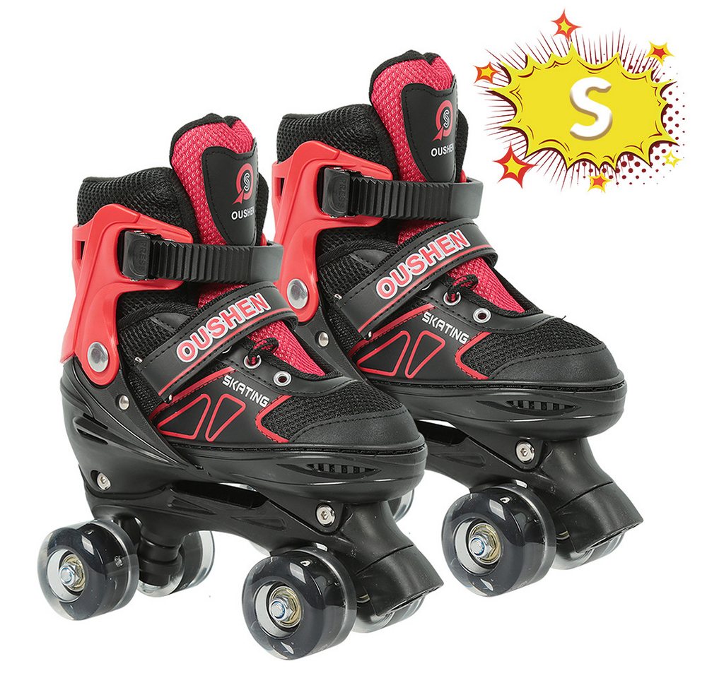 JEOBEST Rollschuhe Verstellbare Rollschuhe für Kinder, Atmungsaktiv Quad Skates, Für Mädchen und Jungen, Weihnachts Geschenke, Größen 27-37 JEOBEST Rollschuhe Verstellbare Rollschuhe für Kinder, Atmungsaktiv Quad Skates, Für Mädchen und Jungen, Weihnachts Geschenke, Größen 27-37 von JEOBEST