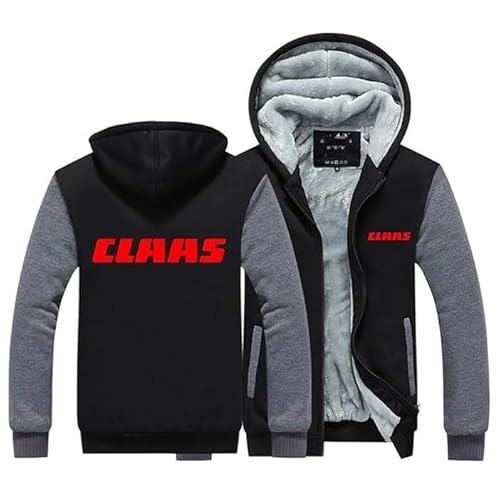 JERFLY Hoodies-Jacke Für Herren CL_AAS Print Langarm-Sweatshirts Herbst/Winter Warm Dicke Full Zip Coats Sports Hooded Mäntel,3XL, Grey von JERFLY