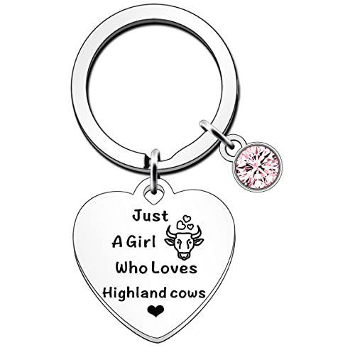 JETTOP Highland Cow Geschenke für Mädchen und Frauen, Just A Girl Who Loves Highland Kuh Schlüsselanhänger, silber, Einheitsgröße, Schlüsselanhänger JETTOP Highland Cow Geschenke für Mädchen und Frauen, Just A Girl Who Loves Highland Kuh Schlüsselanhänger, silber, Einheitsgröße, Schlüsselanhänger von JETTOP
