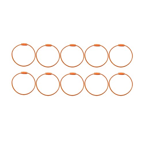 JEWEDECO 10 Stücke Retro Einfache Schlüsselring Orange Metall Schlüssel Kette Mode Schlüsselring Teile Schlüsselring Set von JEWEDECO