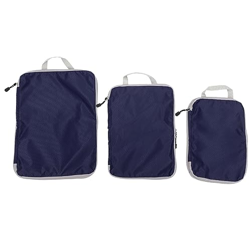 JEWEDECO 3St Reise-Aufbewahrungstasche kosmetische Reisetasche Vakuumierbeutel Netz aufbewahrungssack Storage Pockets Platzsparende Reisetaschen für Gepäck Reise-Organizer-Tasche Nylon Navy von JEWEDECO