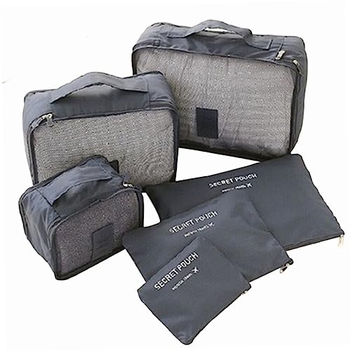 JEWEDECO 6 Teiliges Set wasserdichte Reiseaufbewahrungstaschen Koffer Organizer Packwürfel Für Kleidung Und Reiseaccessoires von JEWEDECO