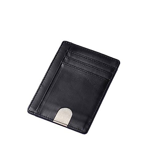 JEWEDECO Minimalistisches Wallet Mit RFID Kreditkartenhalter Schwarz Vordertaschenschutz Diebstahlsicherung Und Münzgeldbörse Für Herren Elegantes Und Sicheres Portemonnaie von JEWEDECO