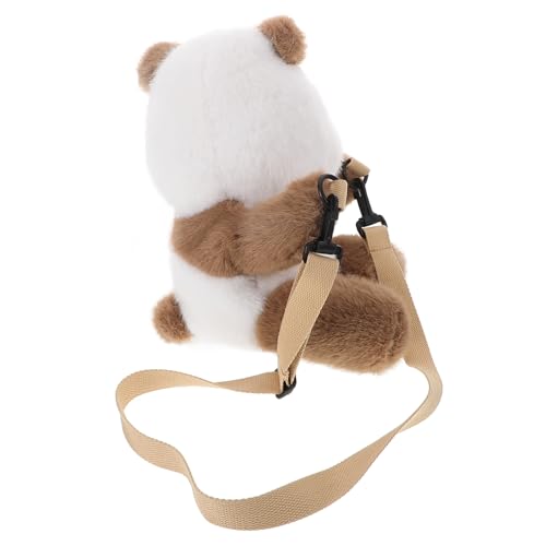 JEWEDECO Niedliche Tier-umhängetasche, Plüsch-Panda-umhängetasche, Tierpuppen-geldbörse, Plüsch-umhängetasche, Flauschige Tier-Einkaufstasche Mit Verstellbarem Schultergurt von JEWEDECO