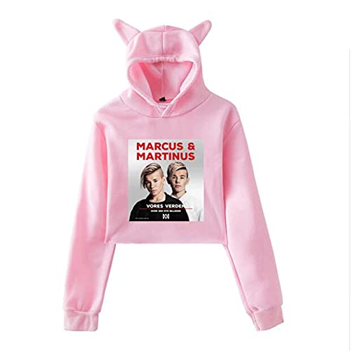 JFLY Marcus Und Martinus Frauen Hoodie Langarm Pullover Tops Kurzer Pullover Sweatshirt Mädchen Casual Mit Kapuze Crop Top Hip Hop Kleidung von JFLY