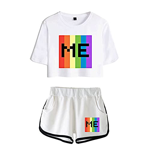 JFLY Moriah Elizabeth Zweiteilige Sets Sommer Crop Top Frauen T-Shirt + Hohe Taille Sport Shorts Mode Casual Sport Weibliches Outfit Set von JFLY