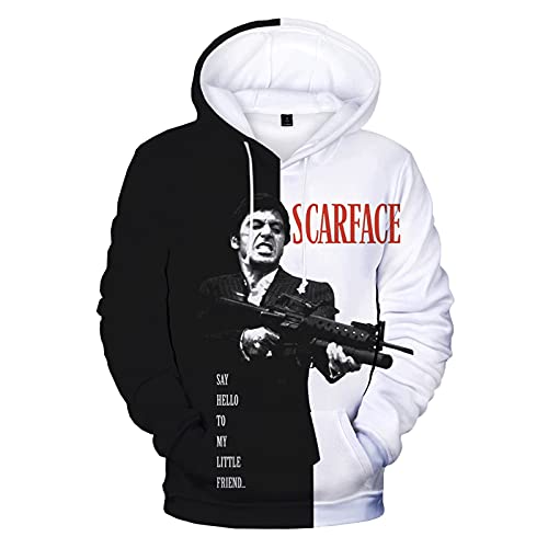 JFLY Scarface 3D Gedruckte Hoodies Fashion Movie Sweatshirt Tony Montana Männer Frauen Übergroßer Hoodie Pullover Harajuku Streetwear Unisex von JFLY