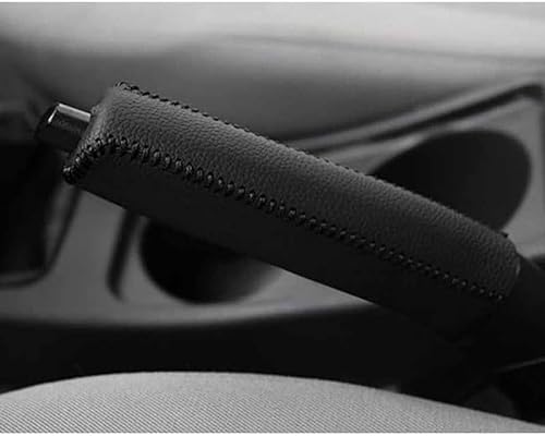 Auto Handbremsen Abdeckung für Audi A4 B9 Avant/Kombi 2015-2022, Leder Rutschfeste Handbremsengriffe Schutzhülle, Auto ZubehöR,A/Black Line von JGQFB