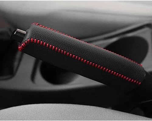 Auto Handbremsen Abdeckung für Mitsubishi Pajero / Pajero Sport 5-Doors K90 KH0, Leder Rutschfeste Handbremsengriffe Schutzhülle, Auto ZubehöR,B/Black Red Line von JGQFB
