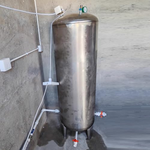 JGUOLIANG Edelstahl Druckwassertank mit Installationskit, 100 Gallonen Tank, Vertikale Pumpe Druckwassertank for Haus/Garten/Industrie Wasserdrucktanks(200L/52.8Gal) von JGUOLIANG