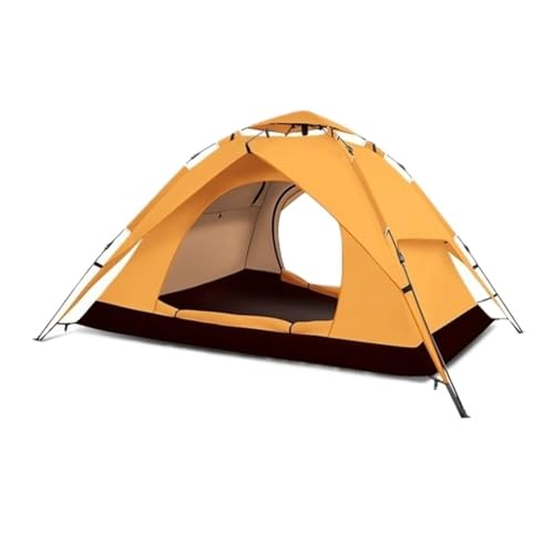Doppellagiges Campingzelt for den Außenbereich, leichtes Abenteuer-Bergsteigerzelt, winddichtes Campingzelt aus Oxford-Stoff for 3–4 Personen(ORANGE) von JHGVJHJ