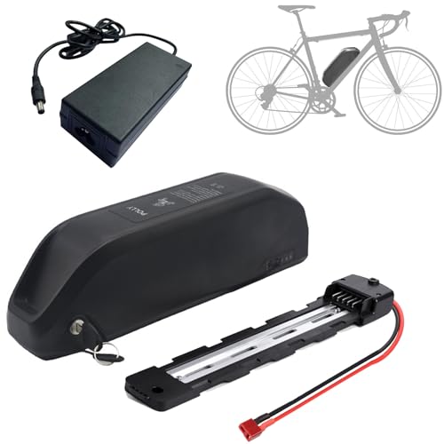 JHKJ 36 V 15 Ah E-Bike-Akku, 48 V 17,5 Ah Unterrohrakku, 52 V 17,5 Ah Ersatz-E-Bike-Akku für 550 W-900 W Motorkits, Elektrofahrrad-Lithium-Ionen-Akku mit Ladegerät,T Port 52v17.5ah von JHKJ