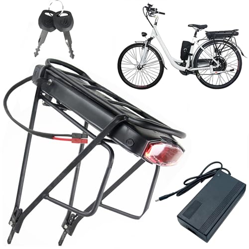 JHKJ 36V 10AH 12AH 15AH Ebike-Akku 48V 10AH 12AH 15AH Gepäckträgerakku 36V 48V Elektrofahrrad-Lithium-Ionen-Akku für 350W 550W 750W Motor-Kits mit Akku-Gepäckträger,Anderson 48v10ah von JHKJ