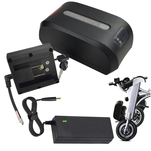 JHKJ 36V 10AH 15AH E-Bike-Akku, 24V 15AH 12AH Sattelstützenakku, 24V 36V Lithium-Akku für 250W-550W Motor-Kits mit Rücklicht/Batterieanzeige und Schalter,Bullet Head 36v8ah von JHKJ