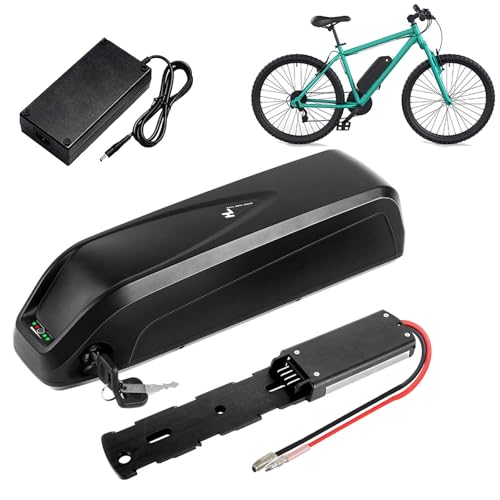 JHKJ 48V 8AH 10AH Ebike Lithiumbatterie 36V 8AH 10AH 13AH Unterrohrbatterie 52V 8AH 10AH Elektrofahrradbatterie für 250W-550W Motorkits mit Ladegerät,Bullet Head 48v8ah von JHKJ