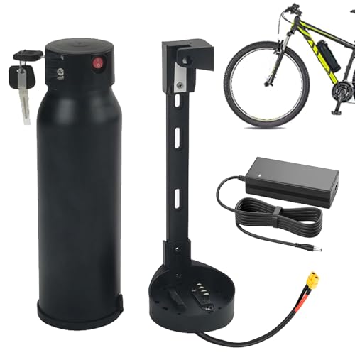 JHKJ E-Bike-Akku 24 V 10 Ah 14 Ah Kesselform Lithium-Ionen-Akku 36 V 5 Ah 10,5 Ah Ersatzakku mit Ladegerät für 150 W 250 W 350 W 400 W Motorumrüstsätze,Xt60 24v10ah von JHKJ