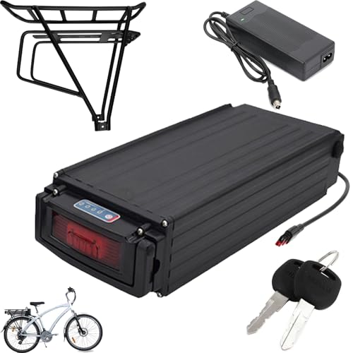 JHKJ Gepäckträger-Elektrofahrradakku 36 V 20 Ah 35 Ah Lithium-Ionen-Akku 48 V 16 Ah 28 Ah E-Bike-Akku für 700 W-1350 W Fahrradmotor-Kits mit Ladegerät und Akku Gepäckträger,Anderson 36v35ah von JHKJ