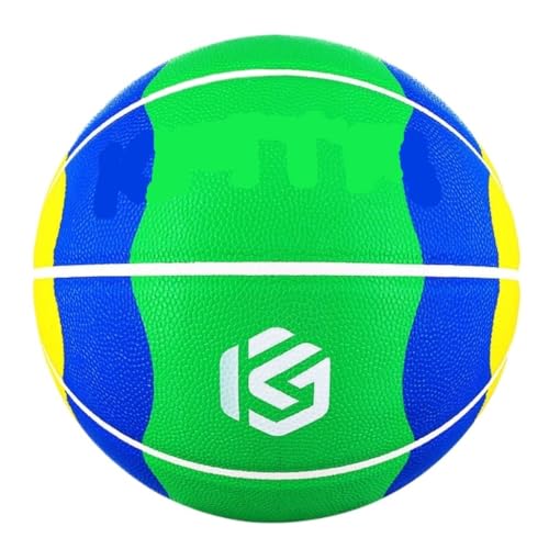 JHMYOB Basketball Nr. 7 Verschleißfester Basketball-Geschenk-Basketballball for Erwachsene, Weiches Ledergefühl, Nr. 5 Trainings-Basketball Basketbälle(Green,B) von JHMYOB