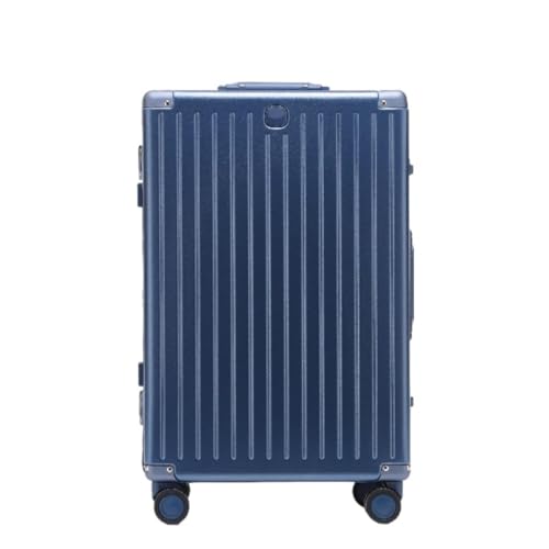 JHMYOB Koffer Gepäck Aluminium Rahmen Box PC Flugzeug Rad Koffer Passwort Boarding Koffer Gepäck Trolley Box Koffer Hartschale(Blue,26in) von JHMYOB