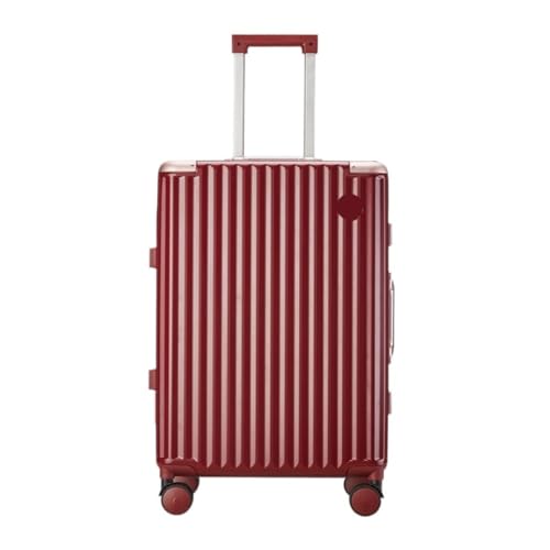 JHMYOB Koffer Gepäck Wasserdicht Universal Rad Muster Aluminium Rahmen Trolley Modische Gepäck Passwort Box Koffer Hartschale(Red,20in) von JHMYOB