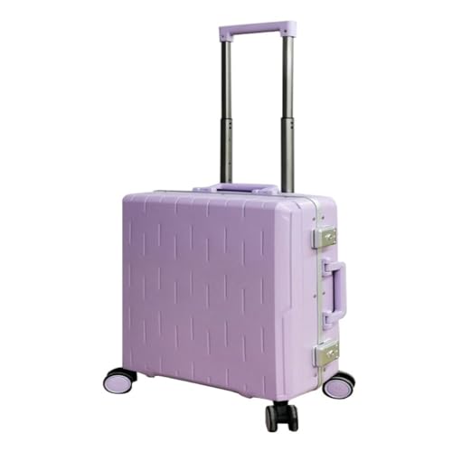 JHMYOB Koffer Gepäckkoffer for Männer Und Frauen, 24-Zoll-Boarding-Code-Box-Trolley, Aluminiumrahmen, Seitenhaken-Koffer Koffer Hartschale(Purple,24in) von JHMYOB