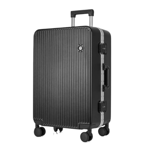 JHMYOB Koffer Hartschalen-Gepäckkoffer mit Aluminiumrahmen, 20-Zoll-Boarding-Koffer, Lang- und Kurzstreckengepäck-Trolley Koffer Hartschale(Noir,20in) von JHMYOB