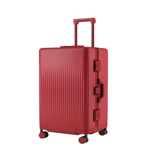 JHMYOB Koffer Multifunktionaler Sport-Trolley, 28-Zoll-Universalrad-Koffer, Passwort-Koffer mit Aluminiumrahmen Koffer Hartschale(Red,26in) von JHMYOB