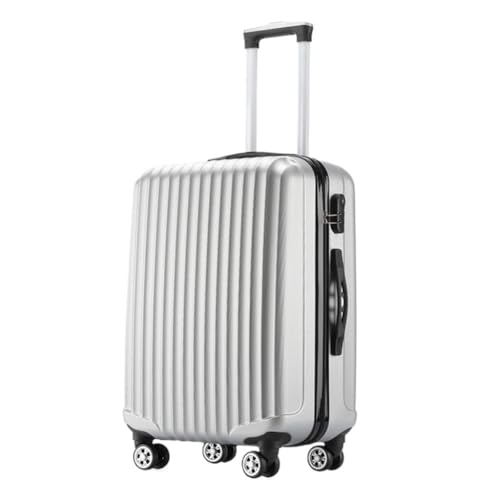 JHMYOB Koffer Robuster Und Langlebiger Gepäck-Trolley, Unisex Spring Festival Air Boarding Case, Modische Lenkrolle Koffer Hartschale(Silver,20in) von JHMYOB