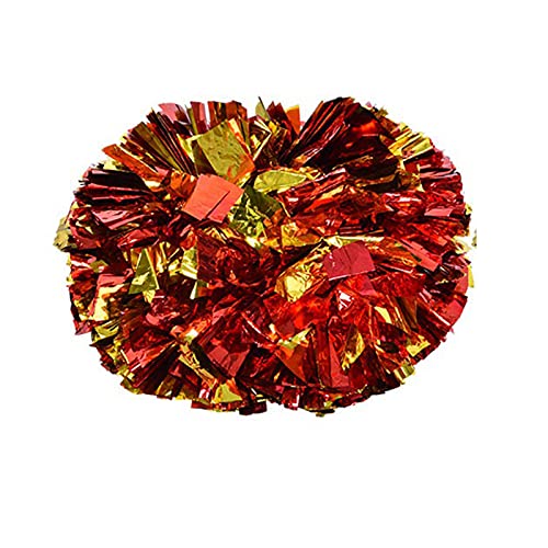 JHS-TECH Pompons, Bunte Cheer-Pom-Poms aus Kunststoff mit Anti-Rutsch-Griff, Pompons für Aerobic, Tanz, Party, Schule, Sport, Wettbewerb, Stimmungsjubel (rot+Gold) von JHS-TECH