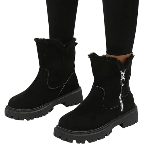 JIAALU Damen Stiefeletten Grace Schneestiefel Gefüttert Warm Snowboot Mit Futter Winterschuhe Ankle Boots Wasserdicht Herbst Winter Komfort Stiefel Winterstiefel Snow Winterboots von JIAALU