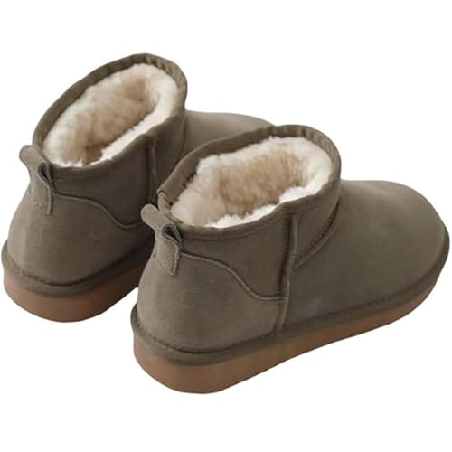 JIAALU Mini-Stiefel für Frauen Damen Stiefeletten Winterstiefel wasserfest warme SchneestiefelKlassische Mini-Stiefelette mit Fell gefüttert von JIAALU