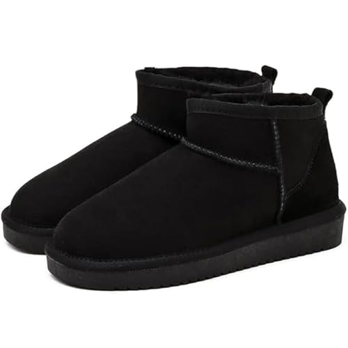 JIAALU Mini-Stiefel für Frauen Damen Stiefeletten Winterstiefel wasserfest warme SchneestiefelKlassische Mini-Stiefelette mit Fell gefüttert von JIAALU