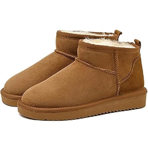 JIAALU Mini-Stiefel für Frauen Damen Stiefeletten Winterstiefel wasserfest warme SchneestiefelKlassische Mini-Stiefelette mit Fell gefüttert von JIAALU