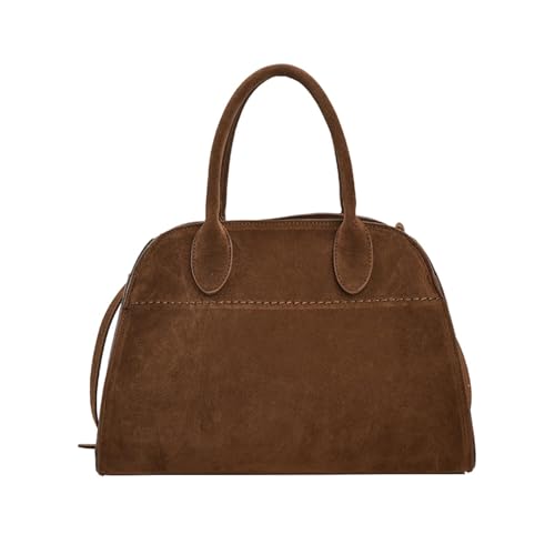 Crossbody-Tasche FüR Damen,Wildleder Tragetasche for Damen, Modisch, LuxuriöS, Designer-UmhäNgetasche,Tragegriff Oben, Modisch, Retro, Schultertasche FüR Arbeit, Reisen (Brown,S) von JIABAOZ