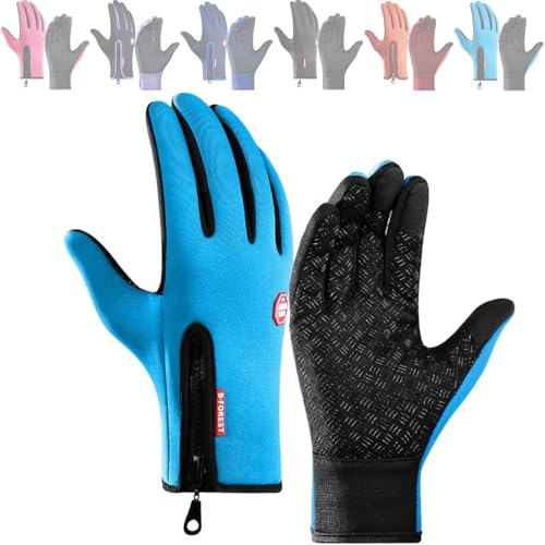 Frostfit - Thermo Handschuhe, Thermo Profi Handschuhe, Frostfit Thermohandschuhe, Thermo Profis Frostfit - Thermo Handschuhe, Mit Wasserabweisender Beschichtung Touchscreen-Funktion (Himmelblau,L) von JIABAOZ