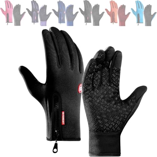 Frostfit - Thermo Handschuhe, Thermo Profi Handschuhe, Frostfit Thermohandschuhe, Thermo Profis Frostfit - Thermo Handschuhe, Mit Wasserabweisender Beschichtung Touchscreen-Funktion (Schwarz,M) von JIABAOZ