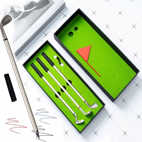 JIAMIAN 3-teiliges Golfstift-Set, Golfschläger-Geschenkset, Mini Club Ballpoint Pen Set with Balls, Golf Gifts for Men Funny Gifts, Flag Letter Paper Decorations for Gifts JIAMIAN 3-teiliges Golfstift-Set, Golfschläger-Geschenkset, Mini Club Ballpoint Pen Set with Balls, Golf Gifts for Men Funny Gifts, Flag Letter Paper Decorations for Gifts von JIAMIAN