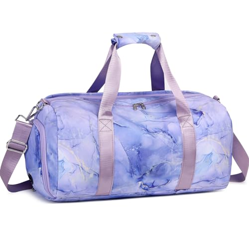 JIANYA Sporttasche, Reisetasche, Sporttasche, Reisetasche, Tanz, Gymnastik, Tasche mit Schuhfach und Nassfach, Marmor lila, Sporttasche für die Nacht JIANYA Sporttasche, Reisetasche, Sporttasche, Reisetasche, Tanz, Gymnastik, Tasche mit Schuhfach und Nassfach, Marmor lila, Sporttasche für die Nacht von JIANYA