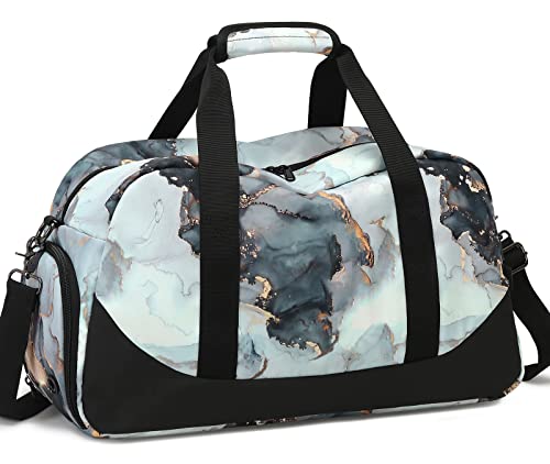 Sporttasche, Reisetasche, Turnbeutel, Wochenendtasche, Reisetasche, Tanz, Gymnastik, Tasche mit Schuhfach und Nassfach, Marmor-Cyan Sporttasche, Reisetasche, Turnbeutel, Wochenendtasche, Reisetasche, Tanz, Gymnastik, Tasche mit Schuhfach und Nassfach, Marmor-Cyan von JIANYA