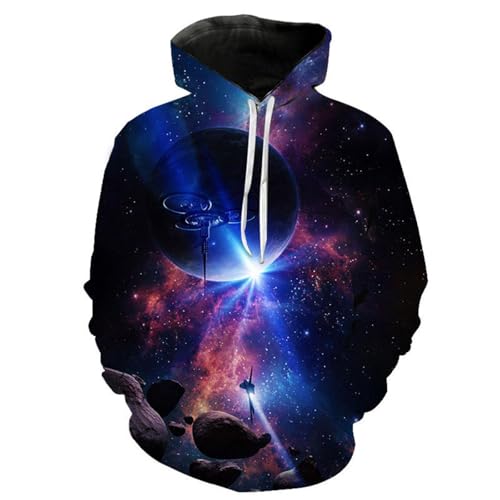 JIEDEDIAM Buntes Universum Sternenhimmel Planet Hoodie 3D Sweatshirt Herren/Damen Herbst und Winter Fun Mantel Herrenbekleidung Jacke von JIEDEDIAM