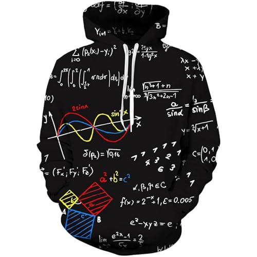 JIEDEDIAM Kreative Mathematische Formel Muster männer Hoodie 3D Sweatshirt Harajuku Mode Lose Casual Streetwear Top von JIEDEDIAM