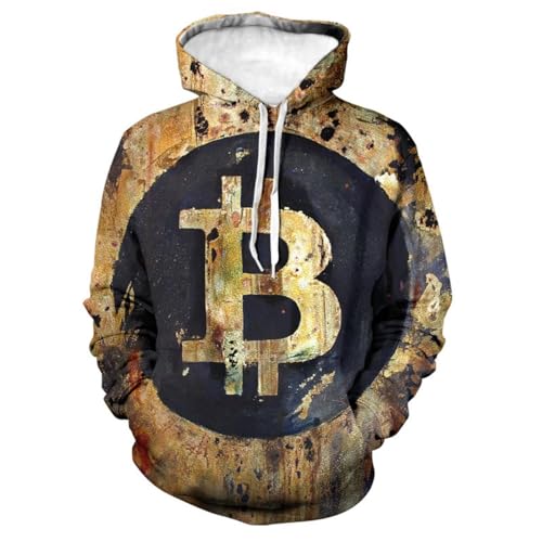 JIEDEDIAM Kreative Retro Bitcoin Muster Hoodie 3D Gedruckt Sweatshirt Männer Frauen Kinder Sweatshirt Sportswear Jacke von JIEDEDIAM