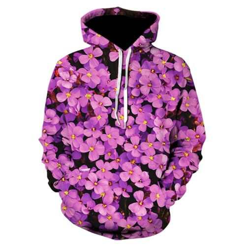 JIEDEDIAM Lila Blumen Schöne Blumen 3D Gedruckt Hoodie Männer Frauen Mode Kinder Pullover Mädchen Jacke Pullover Kleidung von JIEDEDIAM