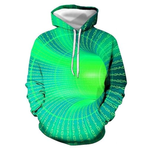 JIEDEDIAM Technologie Raum-Zeit-Tunnel Grün Hoodie 3D Gedruckt Sweatshirt Männer Frauen Kinder Sweatshirt Sportswear Jacke von JIEDEDIAM