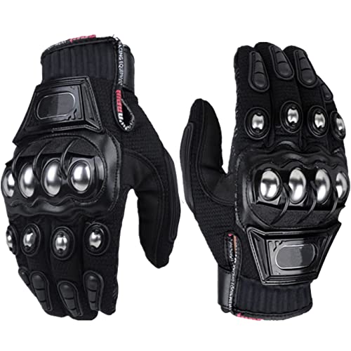 JIEKAI Motorrad Handschuhe Motorradhandschuhe Touchscreen Sport Handschuhe für Motorrad Radfahren Camping Outdoor (Schwarz, L) von JIEKAI