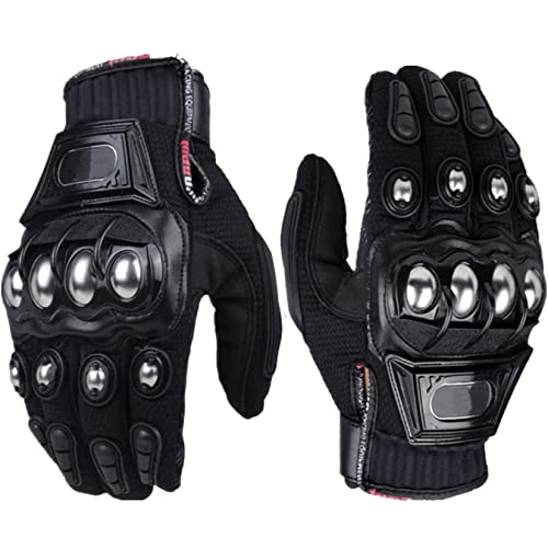 JIEKAI Motorrad Handschuhe Motorradhandschuhe Touchscreen Sport Handschuhe für Motorrad Radfahren Camping Outdoor (Schwarz, M) von JIEKAI