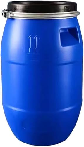JIESOO Wasserspeicherbehälter Kunststoff Wasserspeicherfass mit Kunststoffdeckel Und Metalldichtring Kunststoffeimer Lebensmittelqualität for Werkstransport, Dieseltransport(50L) von JIESOO