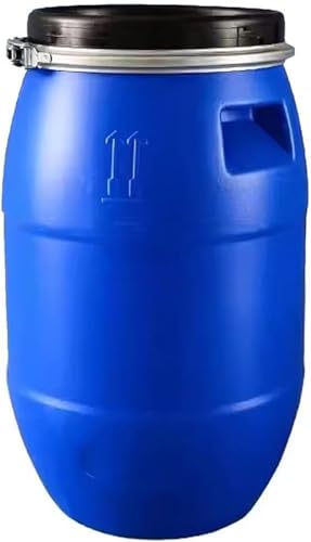 JIESOO Wasservorratsbehälter Kunststoff Wasservorratsfass mit Kunststoffdeckel Und Metalldichtring Kunststoffeimer Lebensmittelqualität for Fabriktransport, Dieseltransport(120L) von JIESOO