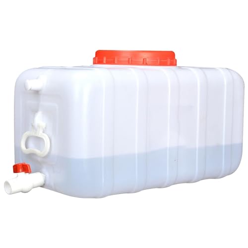 JIESOO Wasservorratstank Horizontaler Wasserkrug Kunststoff-Camping-Wasserbehälter mit Deckel Und Ventil, Tragbarer Wassertank Mit Griff, Wasservorratstank(100L) von JIESOO